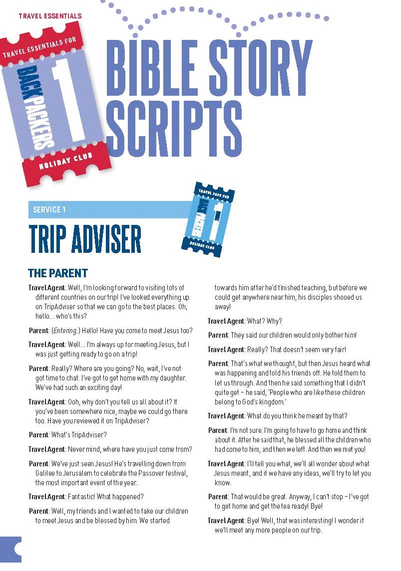 Backpackers Bible story scripts Scripture Union